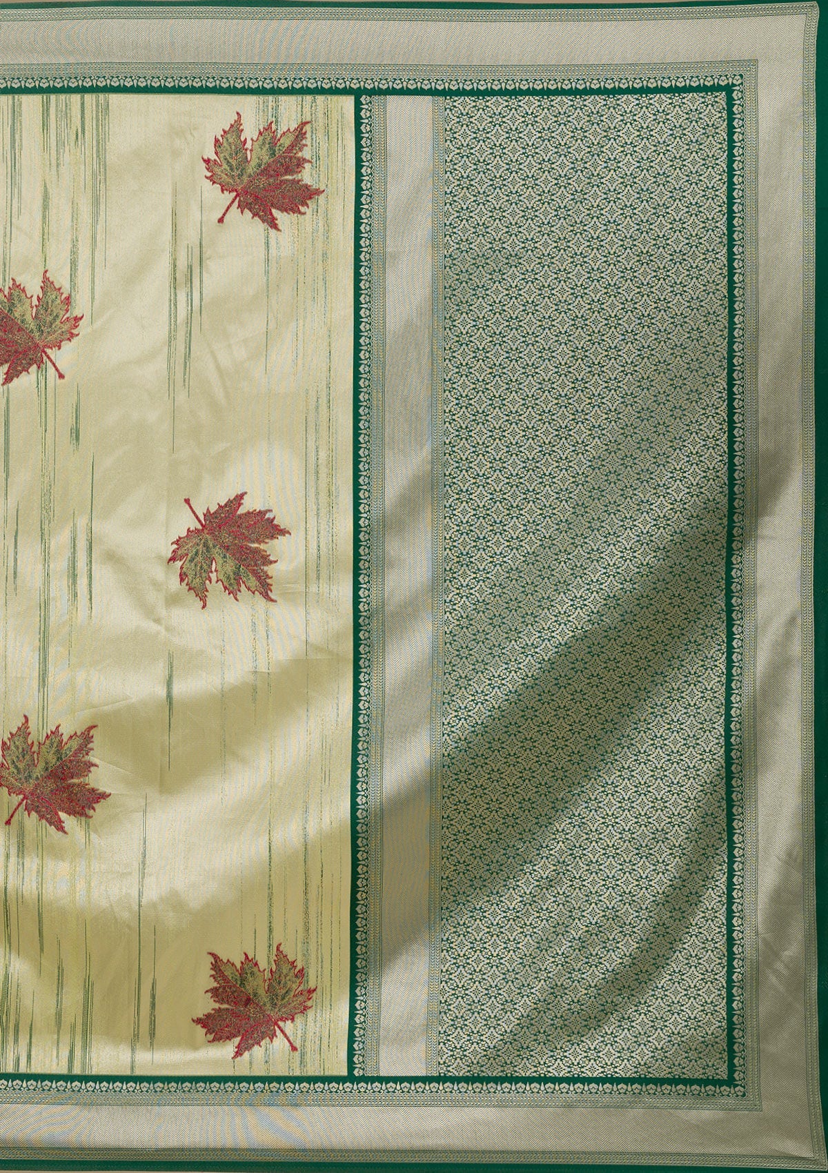 Beige Printed Soft Silk Saree